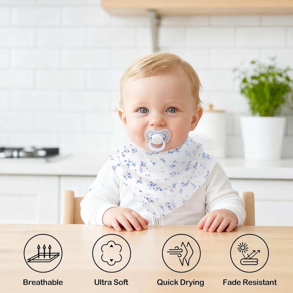 lasoftan Baby Muslin Burp Cloths, 100% Cotton Burping Cloths Super Absorbent Soft, Bath Towel Burp Cloths for Baby Girl Boy, Great Gift for Newborn, 10 x 20 inch, 4 Pack (Heart & Flowers) - LittleTreasures