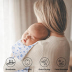 lasoftan Baby Muslin Burp Cloths, 100% Cotton Burping Cloths Super Absorbent Soft, Bath Towel Burp Cloths for Baby Girl Boy, Great Gift for Newborn, 10 x 20 inch, 4 Pack (Heart & Flowers) - LittleTreasures