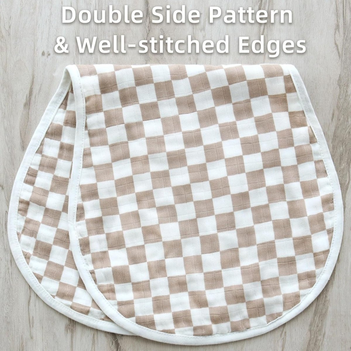 LifeTree Bamboo Muslin Burp Cloths - Soft, Checkered, 22"x10 - LittleTreasures