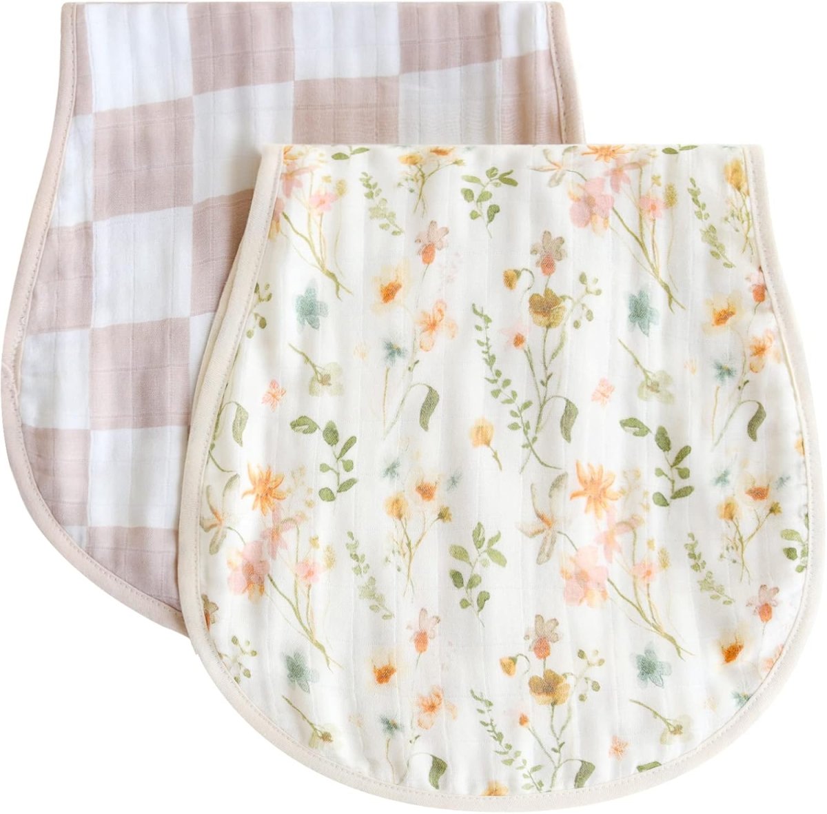 LifeTree Bamboo Muslin Burp Cloths - Soft, Checkered, 22"x10 - LittleTreasures