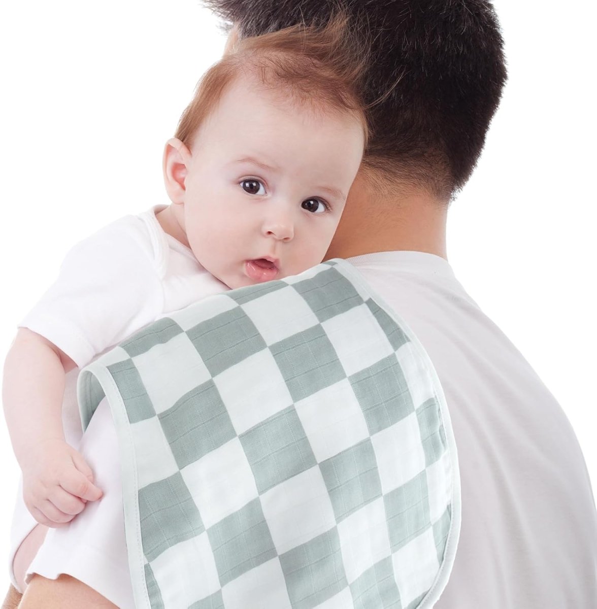 LifeTree Bamboo Muslin Burp Cloths - Soft, Checkered, 22"x10 - LittleTreasures