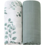 LifeTree Muslin Swaddle Blankets Neutral, Baby Swaddling Wrap Nursery Blanket for Boys & Girls Unisex, Soft 70% Viscose from Bamboo and 30% Cotton, Large 47 x 47 inches, Bear & Checkered Coffee - LittleTreasures