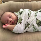 LifeTree Muslin Swaddle Blankets Neutral, Baby Swaddling Wrap Nursery Blanket for Boys & Girls Unisex, Soft 70% Viscose from Bamboo and 30% Cotton, Large 47 x 47 inches, Bear & Checkered Coffee - LittleTreasures