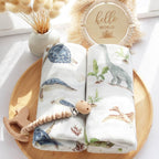 LifeTree Muslin Swaddle Blankets Neutral, Baby Swaddling Wrap Nursery Blanket for Boys & Girls Unisex, Soft 70% Viscose from Bamboo and 30% Cotton, Large 47 x 47 inches, Bear & Checkered Coffee - LittleTreasures