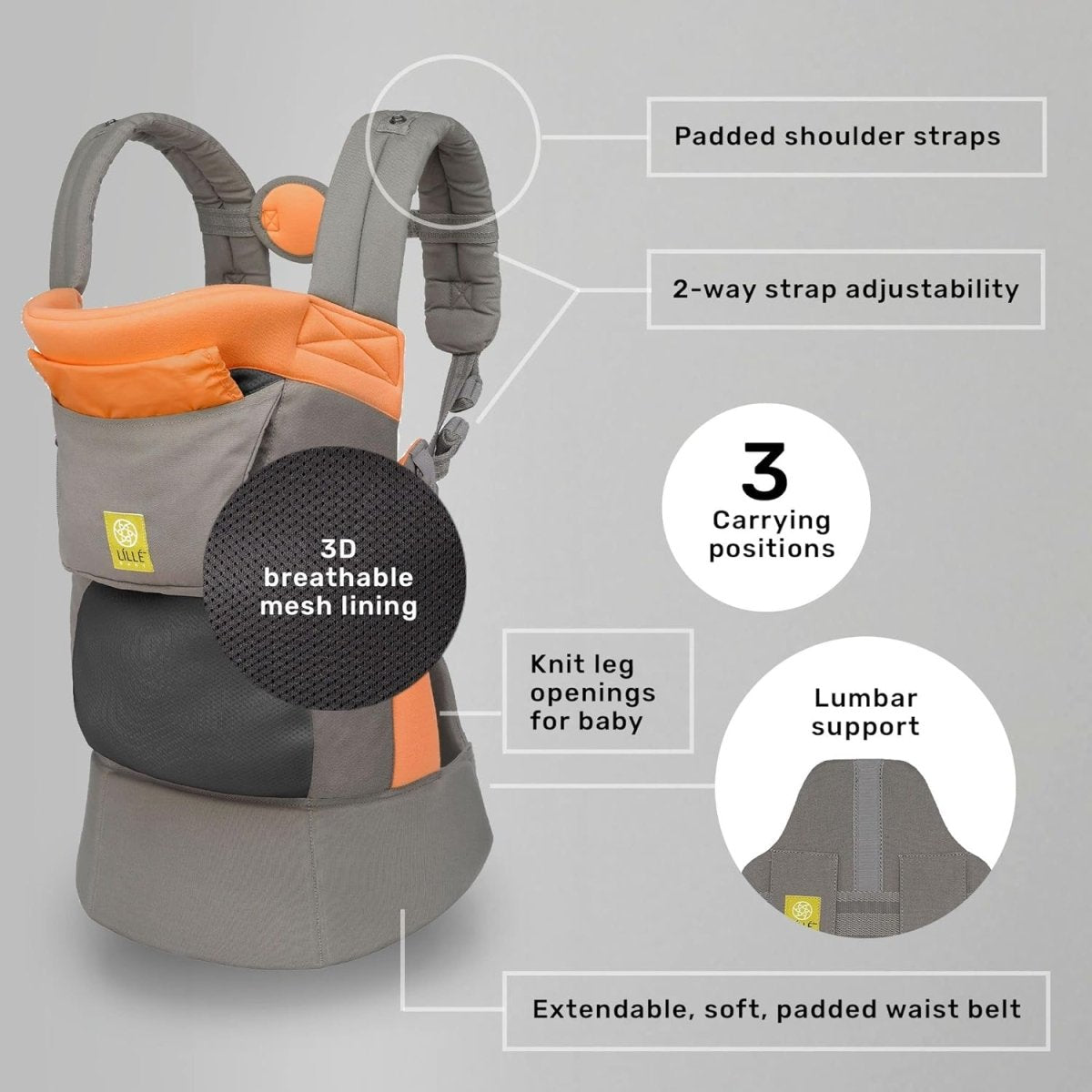 LÍLLÉbaby 3 - in - 1 Ergonomic Toddler Carrier - CarryOn Airflow with Lumbar Support & Breathable Mesh - for Children 25 - 60 lbs - Perfect for Hiking, Travel and Everyday Family Events – Sunstone - LittleTreasures