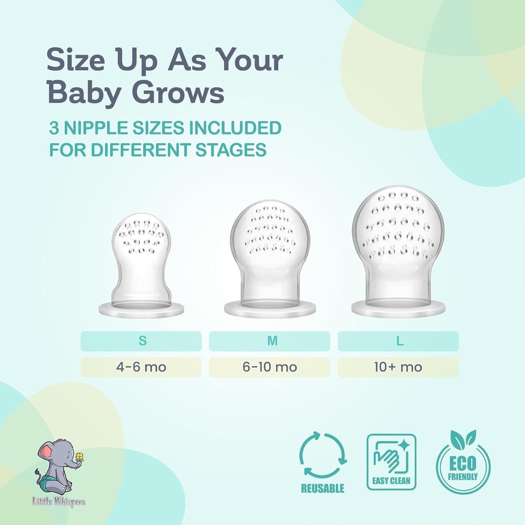 Little Whispers Silicone Baby Food Feeder & Teething Pacifier Set - LittleTreasures