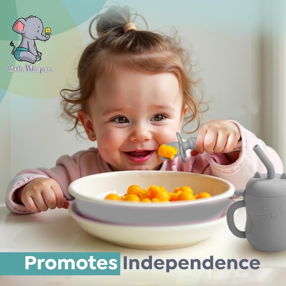 LittleWhispers Eco Silicone Baby Spoons Set - Safe & Stylish - LittleTreasures