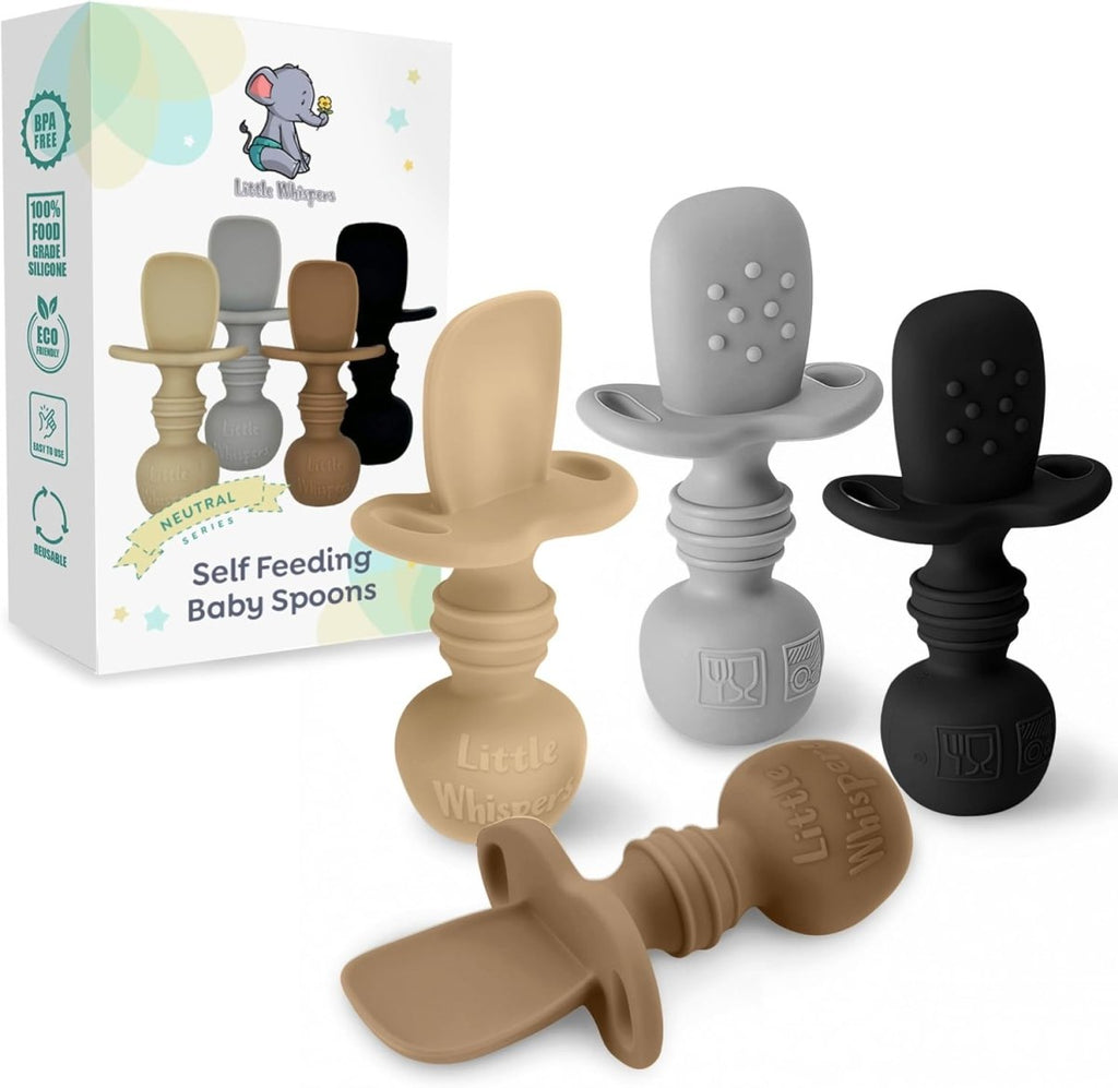 LittleWhispers Eco Silicone Baby Spoons Set - Safe & Stylish - LittleTreasures