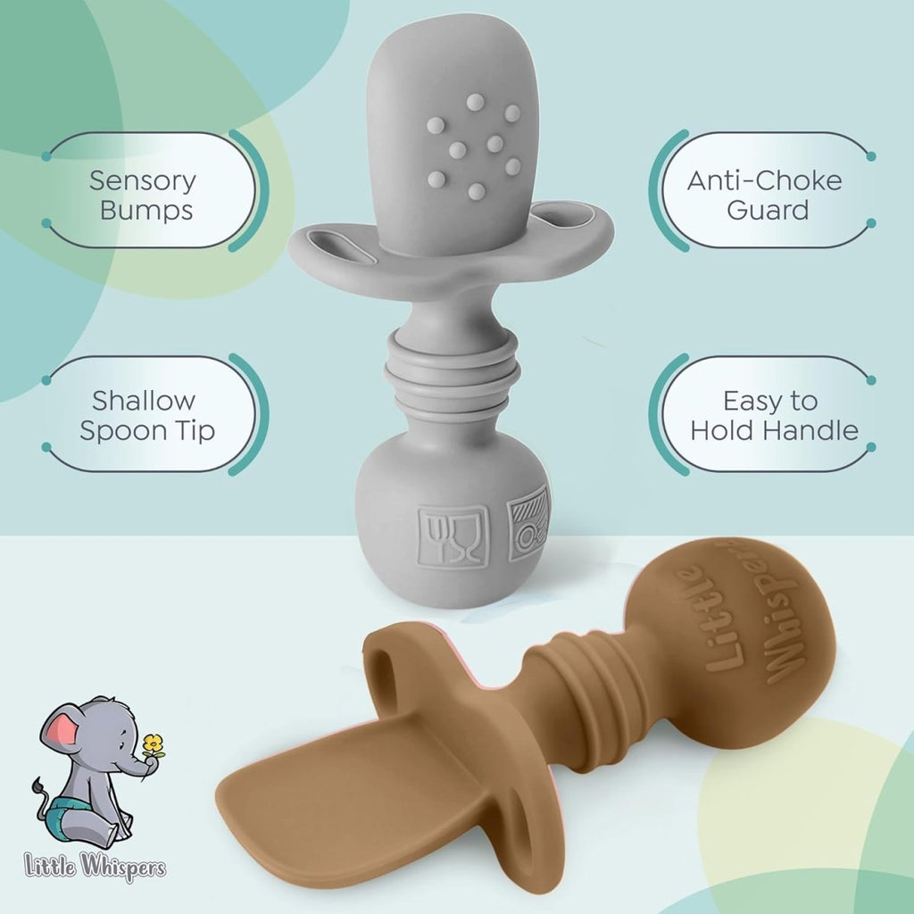 LittleWhispers Eco Silicone Baby Spoons Set - Safe & Stylish - LittleTreasures