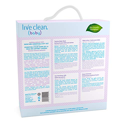 Live Clean Baby Gentle Moisture Baby Essentials Gift Set, 4 Count - LittleTreasures