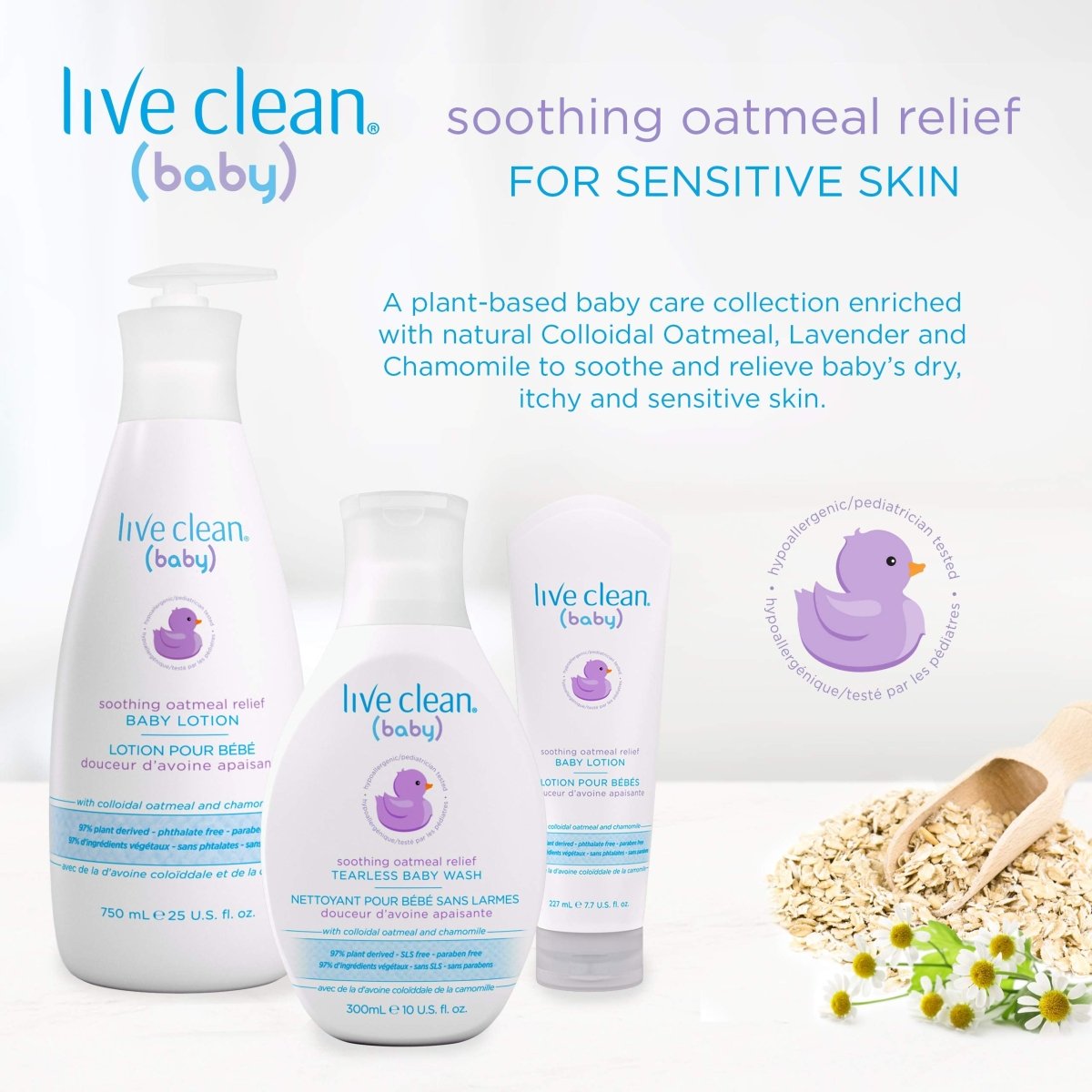 Live Clean Baby Gentle Moisture Baby Essentials Gift Set, 4 Count - LittleTreasures