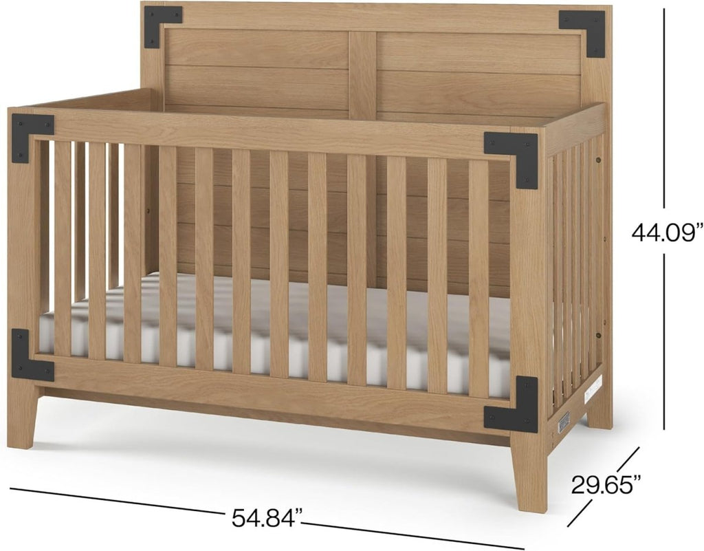Lucas 4 - in - 1 Convertible Crib, Nutmeg - LittleTreasures