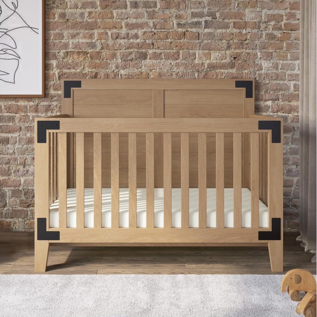 Lucas 4 - in - 1 Convertible Crib, Nutmeg - LittleTreasures