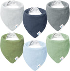 Lulumoon Cotton Baby Drool Bibs, 8 - Pack Adjustable & Absorbent - LittleTreasures