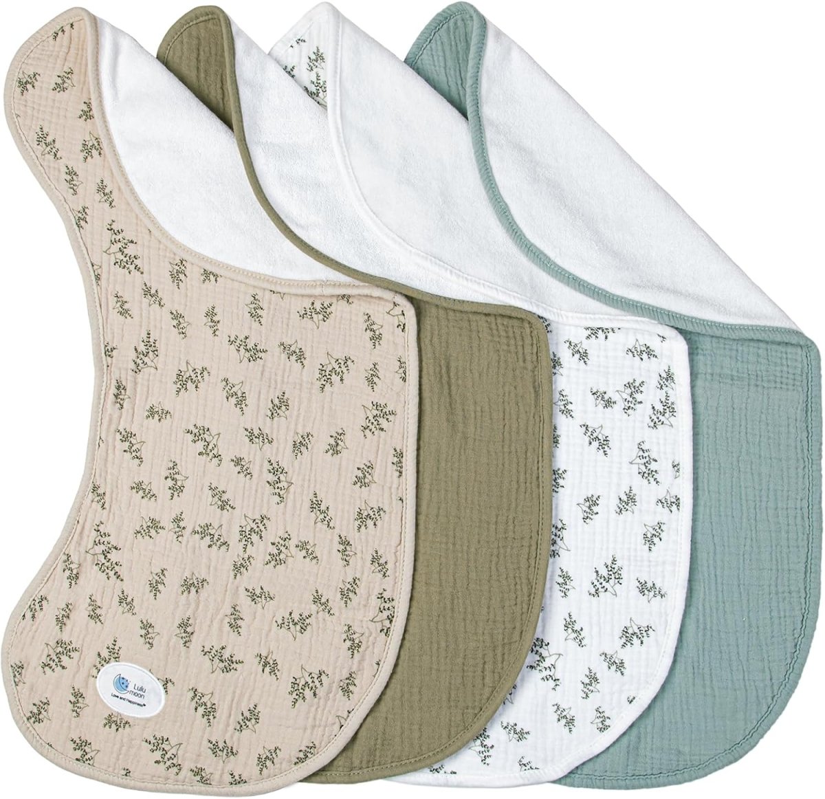 Lulumoon Muslin Cotton Absorbent Baby Burp Cloths Set - LittleTreasures