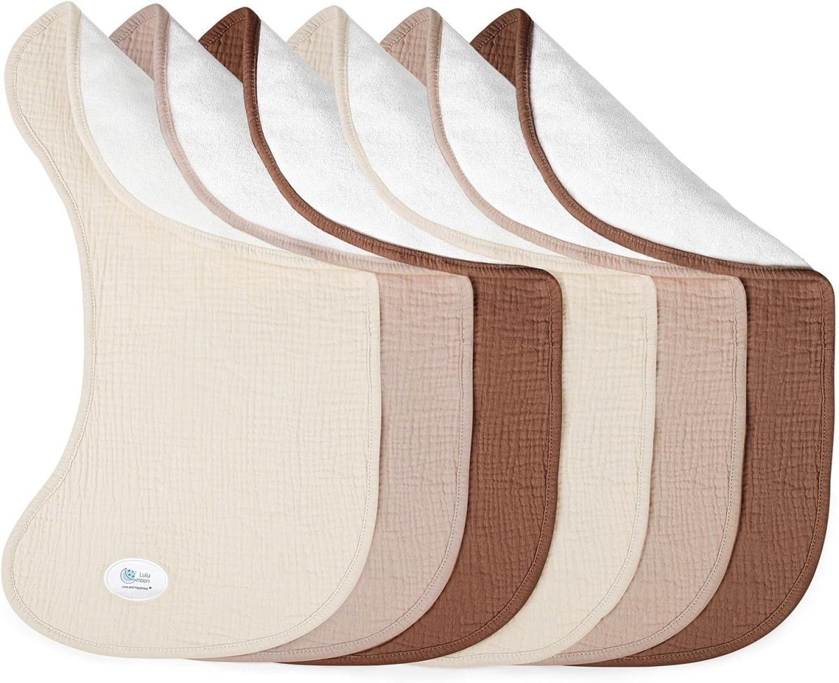 Lulumoon Muslin Cotton Absorbent Baby Burp Cloths Set - LittleTreasures