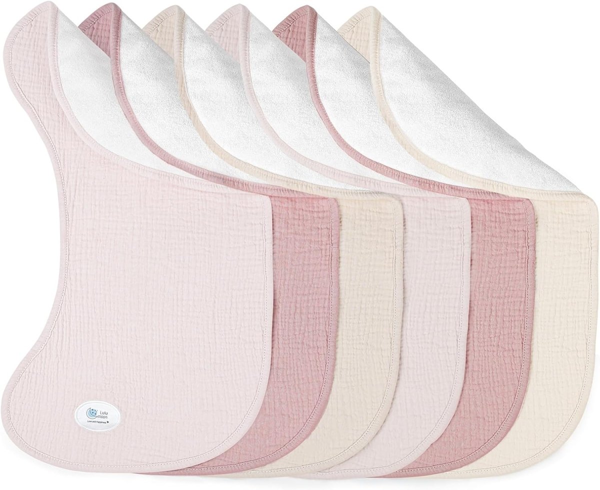 Lulumoon Muslin Cotton Absorbent Baby Burp Cloths Set - LittleTreasures
