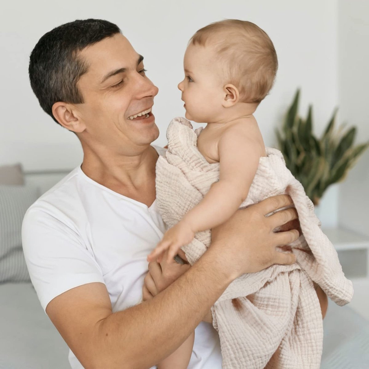 lulumoon Muslin Swaddle Blanket Baby - Cotton Swaddling Blanket Soft Baby Receiving Blanket Neutral 3Pack(Olive) - LittleTreasures