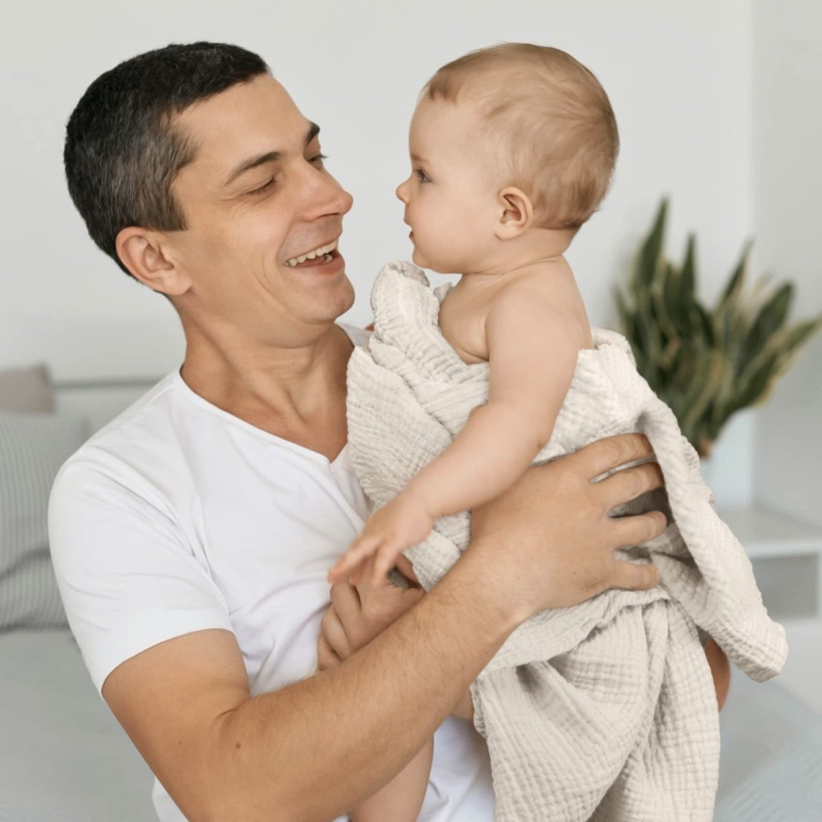 lulumoon Muslin Swaddle Blanket Baby - Cotton Swaddling Blanket Soft Baby Receiving Blanket Neutral 3Pack(Olive) - LittleTreasures