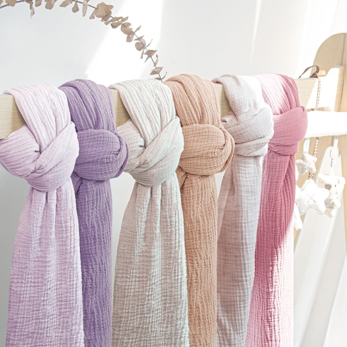 lulumoon Muslin Swaddle Blanket Baby - Cotton Swaddling Blanket Soft Baby Receiving Blanket Neutral 3Pack(Olive) - LittleTreasures