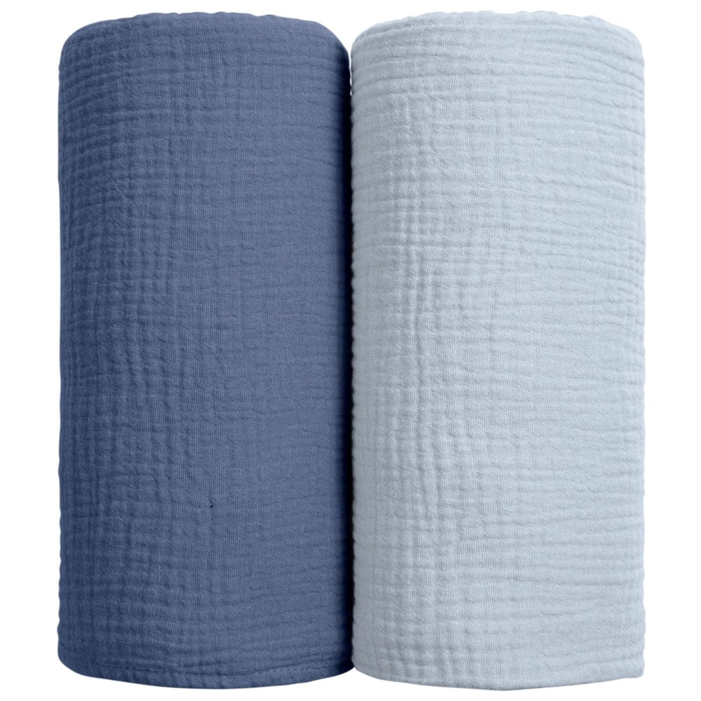 lulumoon Muslin Swaddle Blanket Baby - Cotton Swaddling Blanket Soft Baby Receiving Blanket Neutral 3Pack(Olive) - LittleTreasures