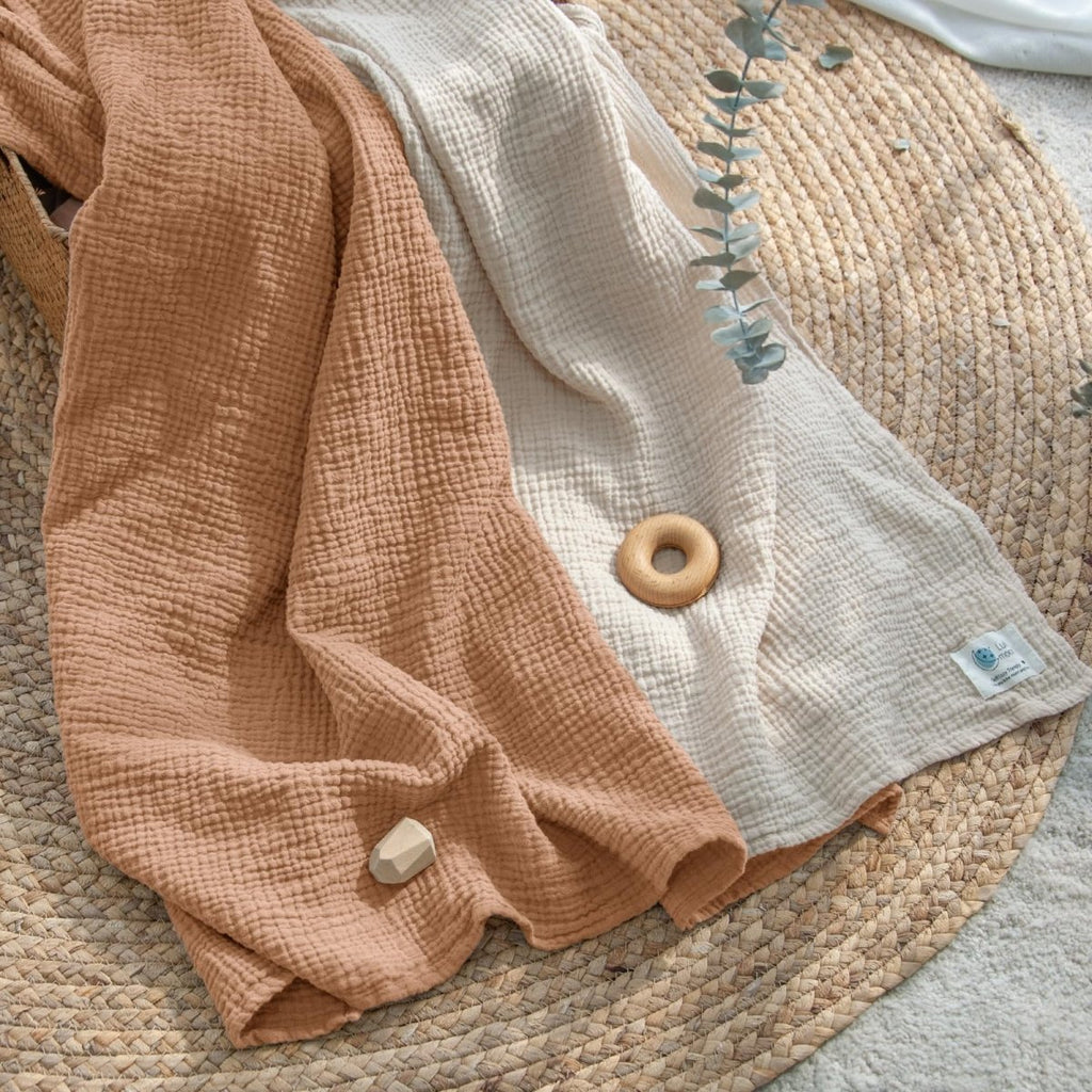 lulumoon Muslin Swaddle Blanket Baby - Cotton Swaddling Blanket Soft Baby Receiving Blanket Neutral 3Pack(Olive) - LittleTreasures