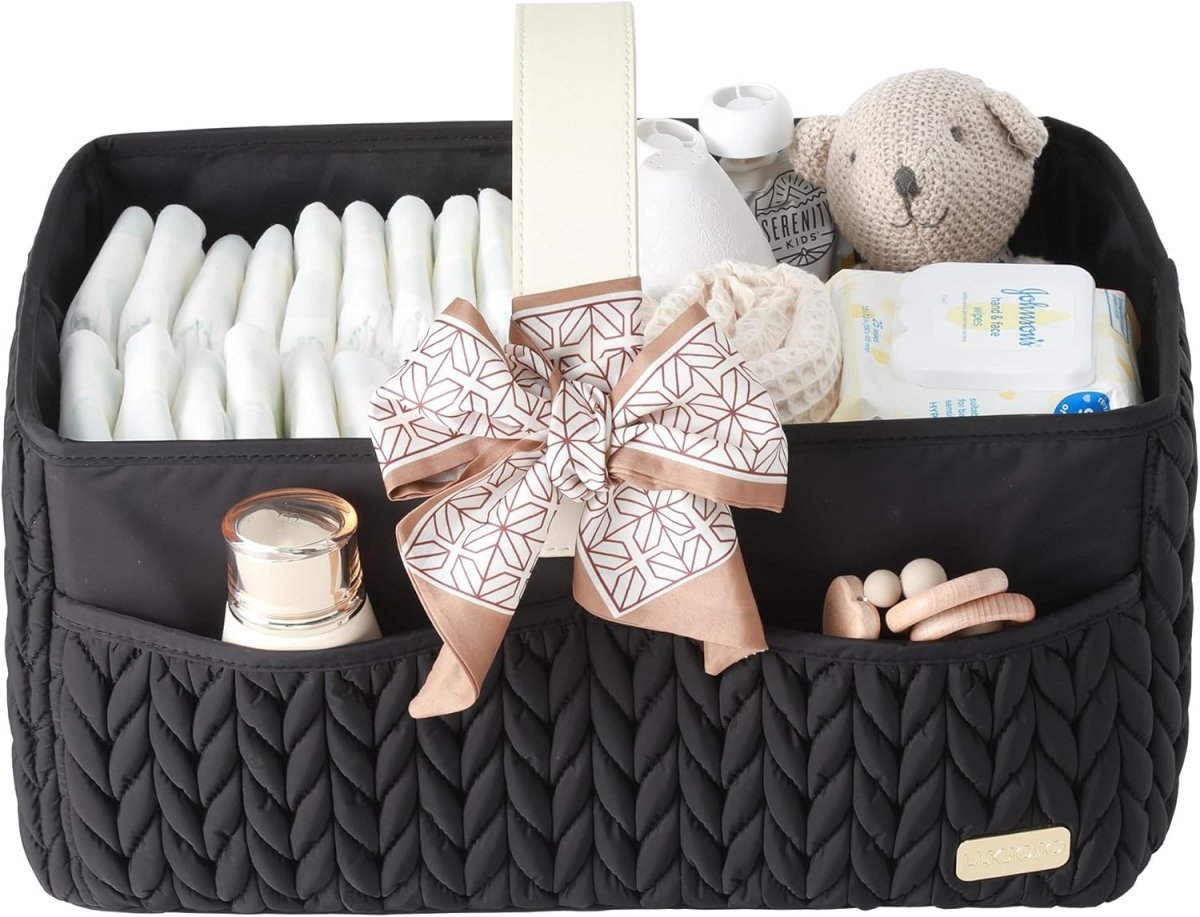 Luxurious Baby Diaper Caddy, Nursery Storage Basket for Newborn Boy and Girl, Travel Baby Basket for Diapers Baby Wipes, Organizer Tote Bag Storage Bin, Baby Shower Gifts(dusty rose) - LittleTreasures