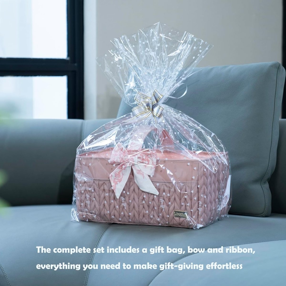 Luxurious Baby Diaper Caddy, Nursery Storage Basket for Newborn Boy and Girl, Travel Baby Basket for Diapers Baby Wipes, Organizer Tote Bag Storage Bin, Baby Shower Gifts(dusty rose) - LittleTreasures