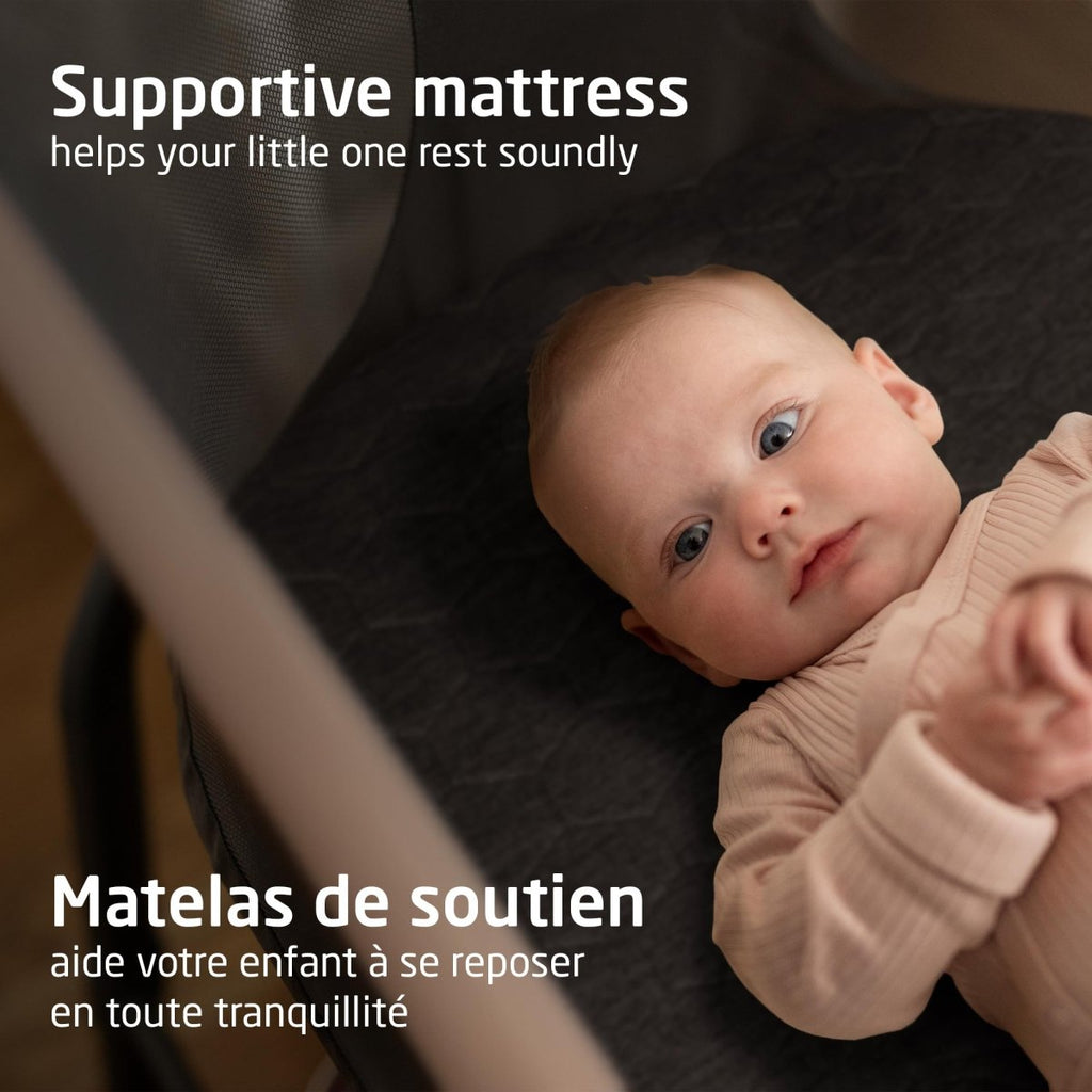 Maxi - Cosi Iora Bedside Bassinet , infant bedside sleeper crib, 4 height positions, portable & folds flat, large storage basket, includes travel bag, Horizon Sand - LittleTreasures