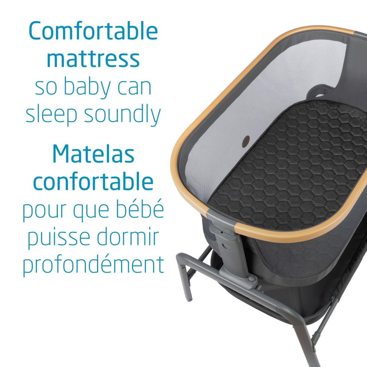 Maxi - Cosi Iora Bedside Bassinet , infant bedside sleeper crib, 4 height positions, portable & folds flat, large storage basket, includes travel bag, Horizon Sand - LittleTreasures