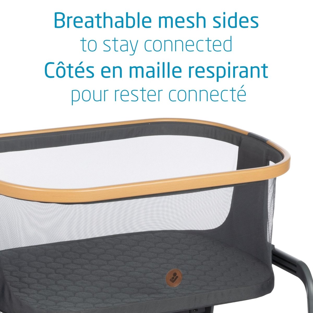 Maxi - Cosi Iora Bedside Bassinet , infant bedside sleeper crib, 4 height positions, portable & folds flat, large storage basket, includes travel bag, Horizon Sand - LittleTreasures