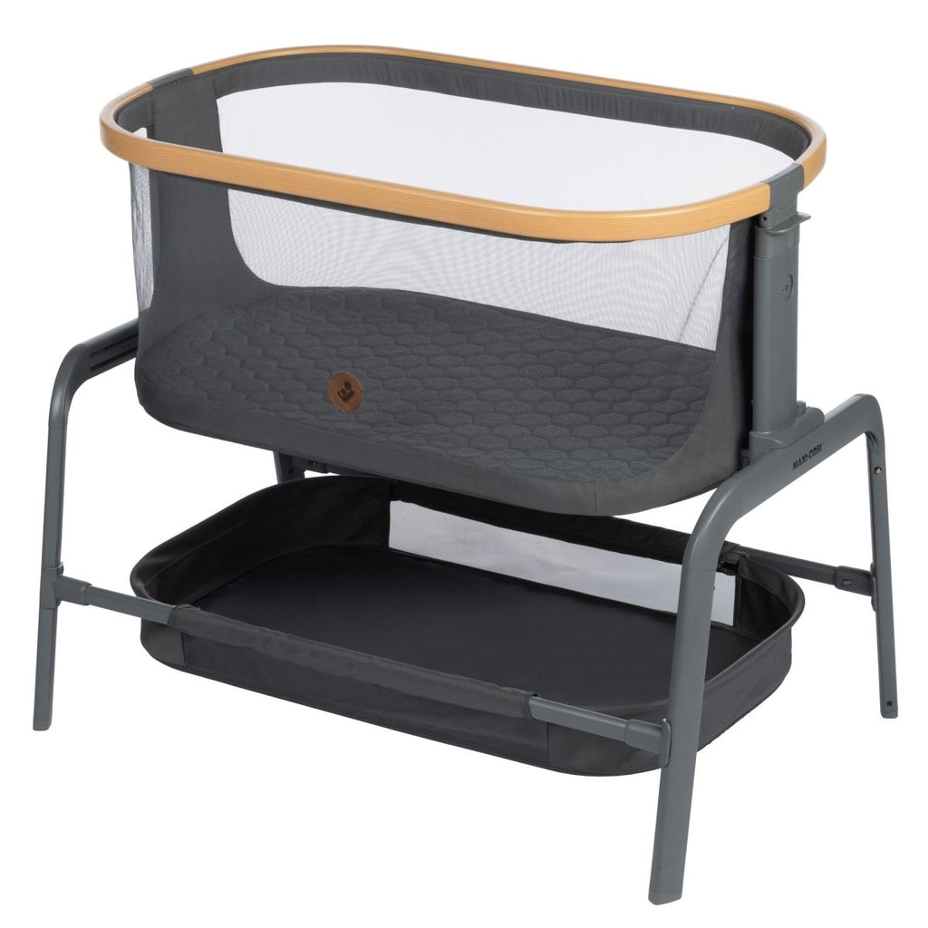 Maxi - Cosi Iora Bedside Bassinet , infant bedside sleeper crib, 4 height positions, portable & folds flat, large storage basket, includes travel bag, Horizon Sand - LittleTreasures