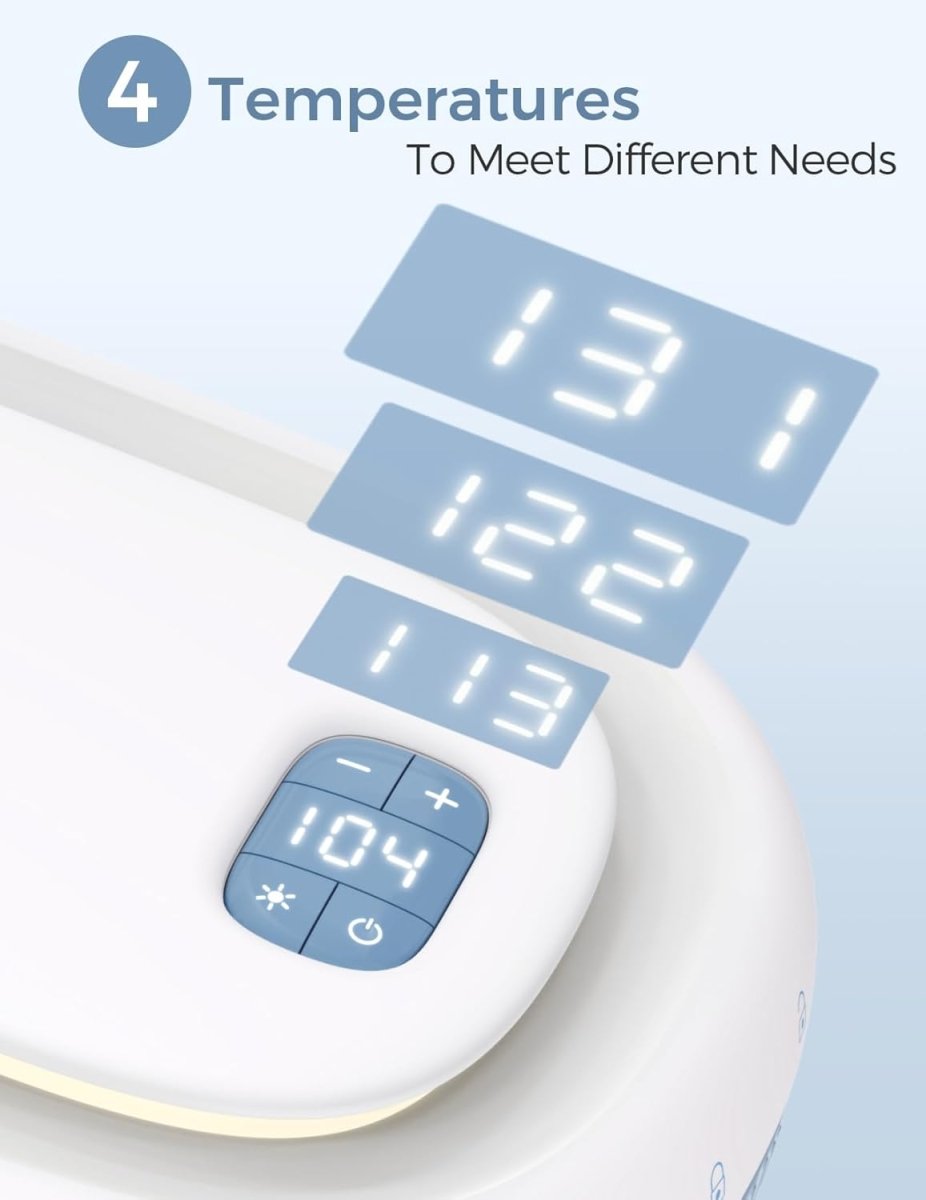 Momcozy Baby Wipe Warmer, Innovative Spring Design, Large Capacity Wipes Dispenser for 60 - 80pcs, Fast & Even Heating, 4 Modes of Temperature Heating Control, Diaper Wipe Warmer with Night Light, Blue - LittleTreasures