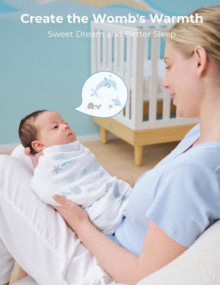 Momcozy Muslin Swaddle Blankets, Soft Silky Baby Blankets for Baby Boys & Girls, 4 - Pack Breathable and Skin - Friendly Baby Swaddle, Baby Blankets Unisex, 47 x 47 inches - LittleTreasures