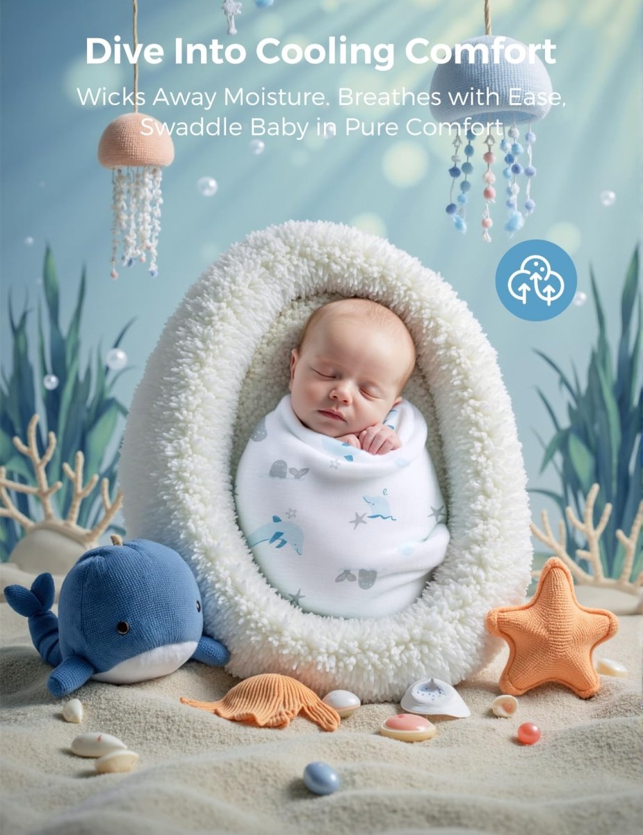 Momcozy Muslin Swaddle Blankets, Soft Silky Baby Blankets for Baby Boys & Girls, 4 - Pack Breathable and Skin - Friendly Baby Swaddle, Baby Blankets Unisex, 47 x 47 inches - LittleTreasures