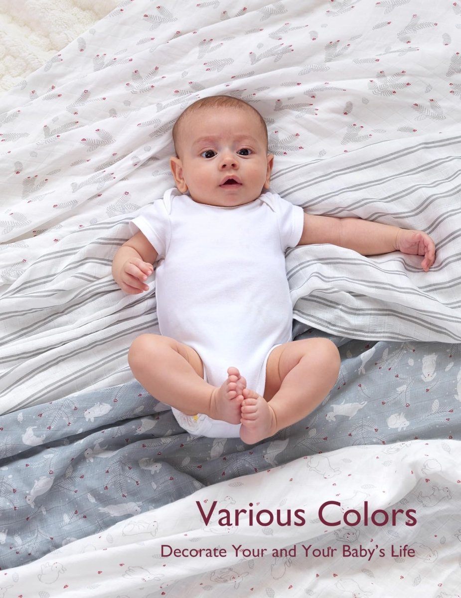 Momcozy Muslin Swaddle Blankets, Soft Silky Baby Blankets for Baby Boys & Girls, 4 - Pack Breathable and Skin - Friendly Baby Swaddle, Baby Blankets Unisex, 47 x 47 inches - LittleTreasures