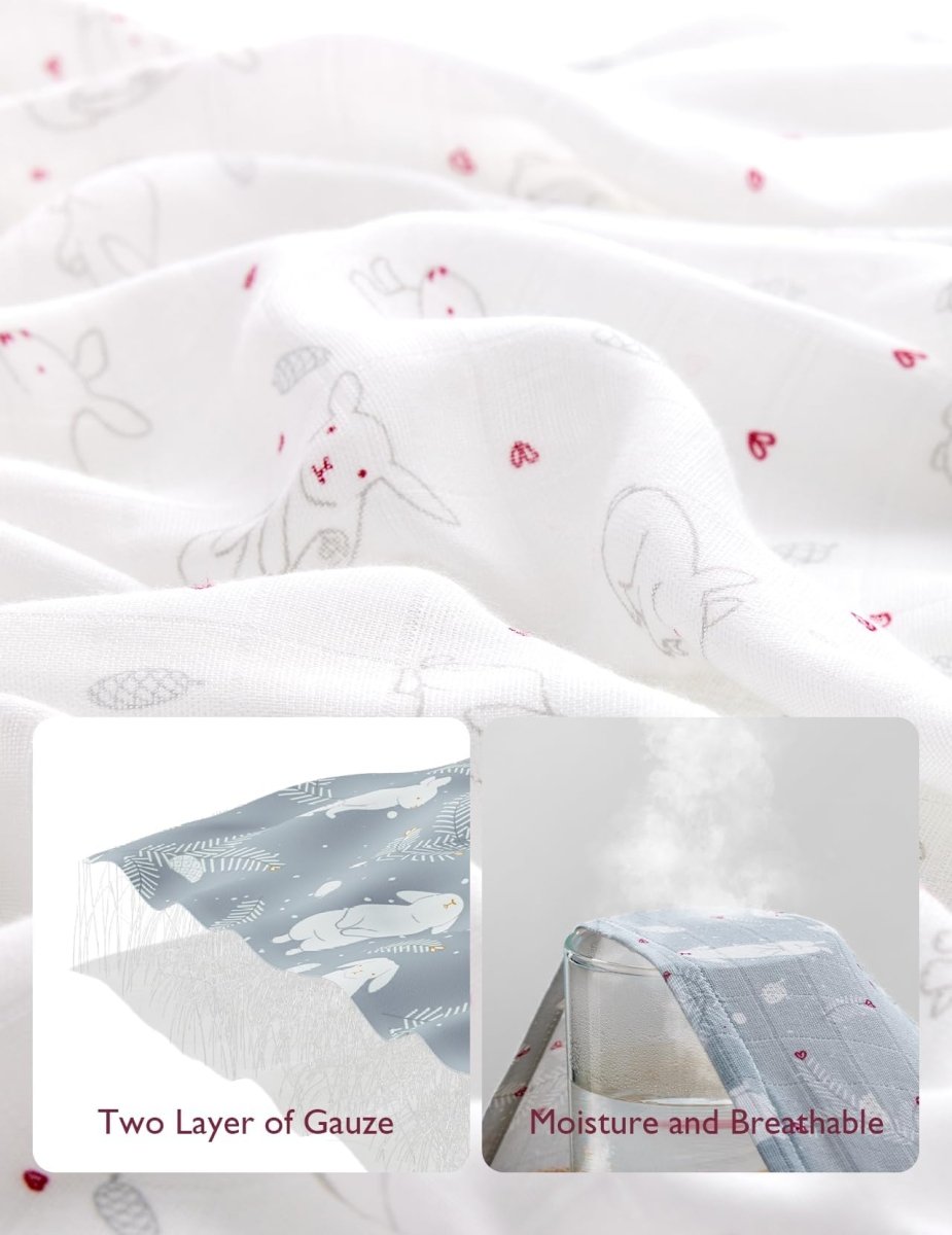 Momcozy Muslin Swaddle Blankets, Soft Silky Baby Blankets for Baby Boys & Girls, 4 - Pack Breathable and Skin - Friendly Baby Swaddle, Baby Blankets Unisex, 47 x 47 inches - LittleTreasures