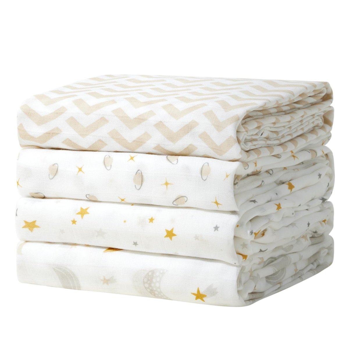 Momcozy Muslin Swaddle Blankets, Soft Silky Baby Blankets for Baby Boys & Girls, 4 - Pack Breathable and Skin - Friendly Baby Swaddle, Baby Blankets Unisex, 47 x 47 inches - LittleTreasures