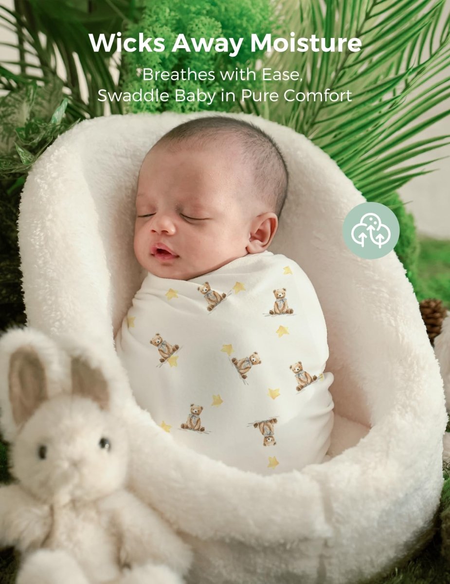 Momcozy Muslin Swaddle Blankets, Soft Silky Baby Blankets for Baby Boys & Girls, 4 - Pack Breathable and Skin - Friendly Baby Swaddle, Baby Blankets Unisex, 47 x 47 inches - LittleTreasures