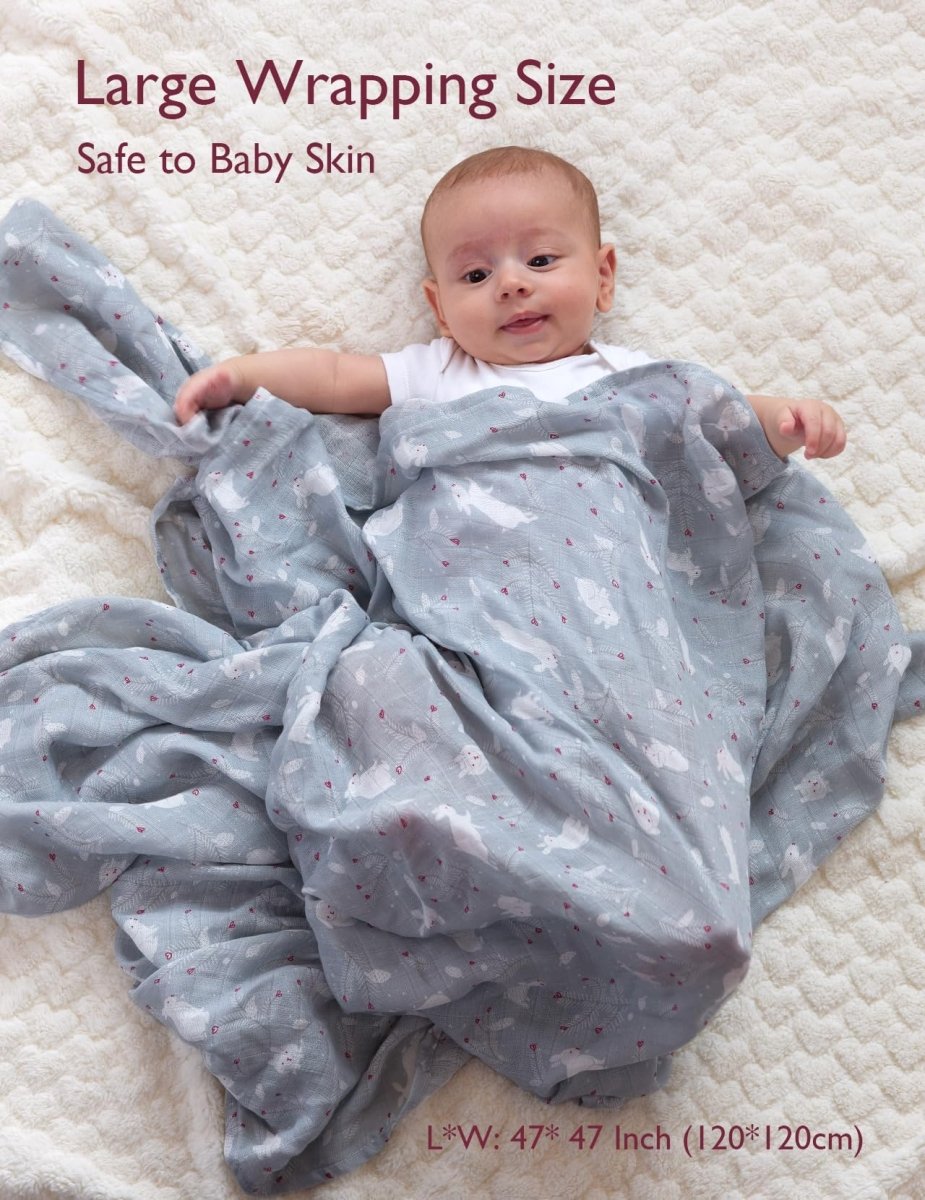 Momcozy Muslin Swaddle Blankets, Soft Silky Baby Blankets for Baby Boys & Girls, 4 - Pack Breathable and Skin - Friendly Baby Swaddle, Baby Blankets Unisex, 47 x 47 inches - LittleTreasures