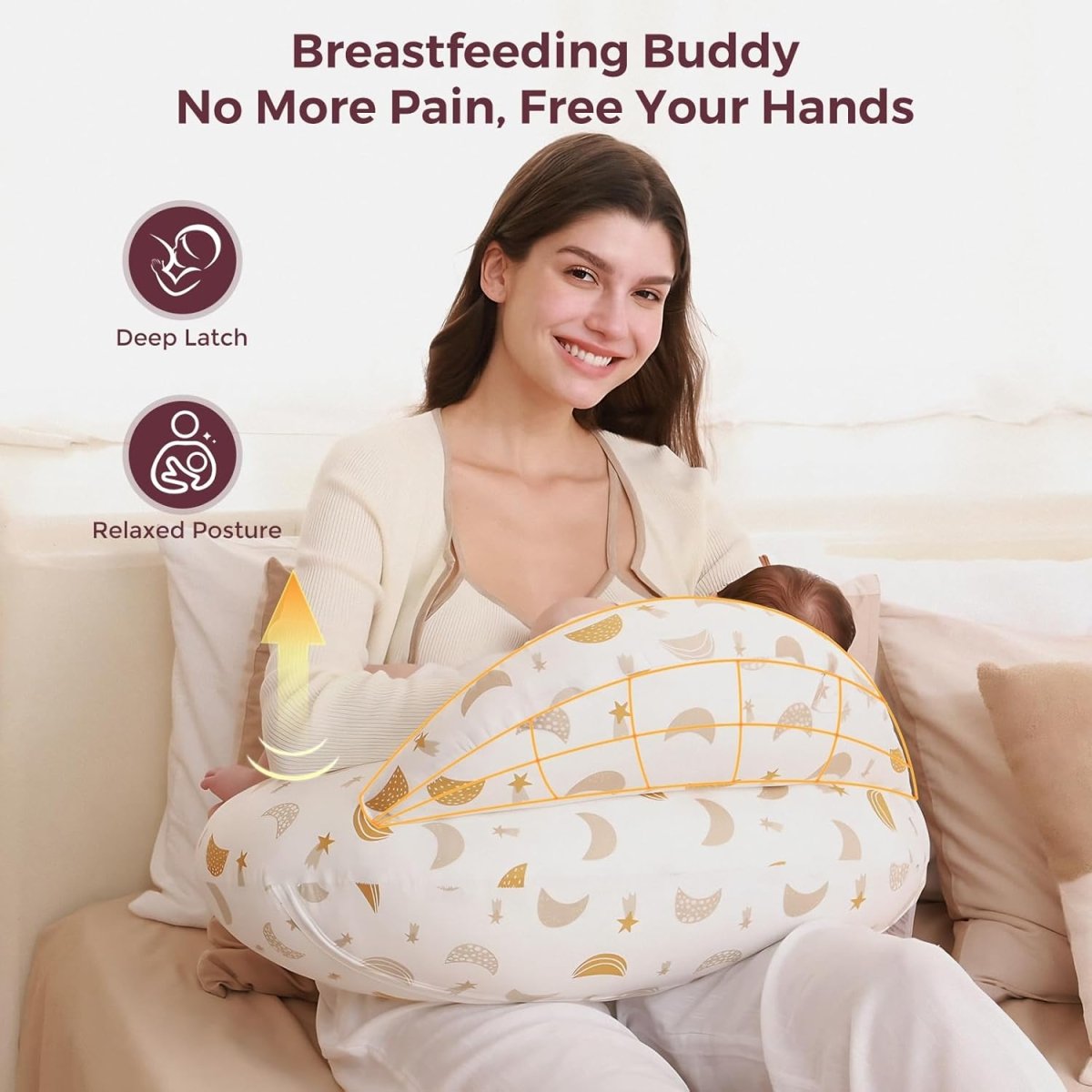 Momcozy Original Nursing Pillow and Positioner, Plus Size Breast Feeding Pillow for More Support for Mom and Baby Boy or Girl，Baby Essentials for Nursing or Bottle Feeding and Removable Cotton Cover - LittleTreasures