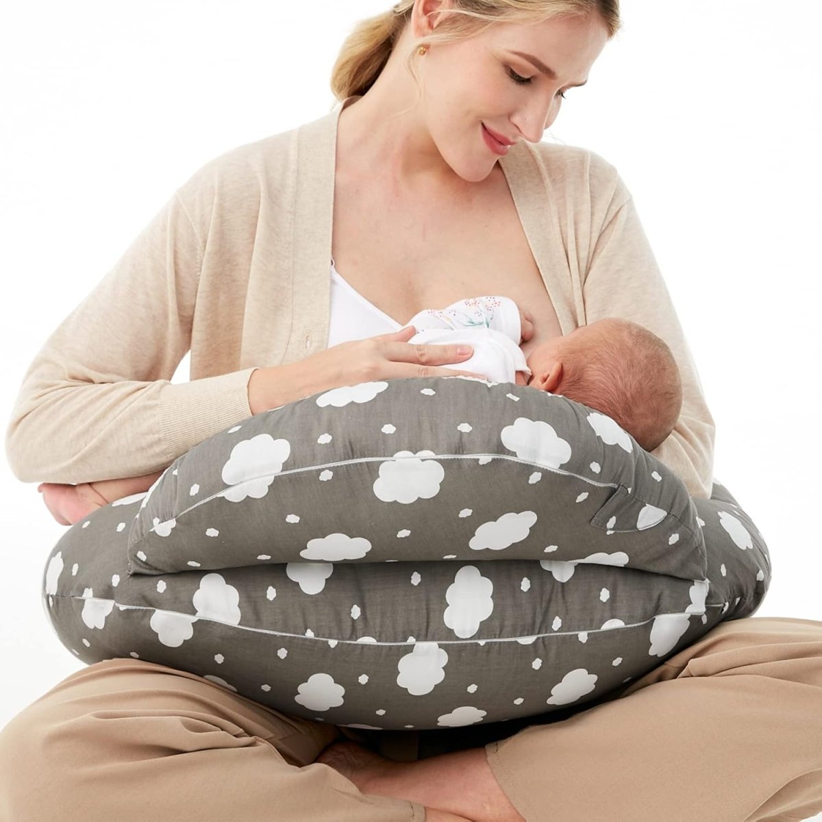 Momcozy Original Nursing Pillow and Positioner, Plus Size Breast Feeding Pillow for More Support for Mom and Baby Boy or Girl，Baby Essentials for Nursing or Bottle Feeding and Removable Cotton Cover - LittleTreasures