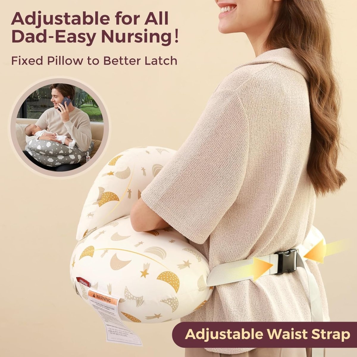 Momcozy Original Nursing Pillow and Positioner, Plus Size Breast Feeding Pillow for More Support for Mom and Baby Boy or Girl，Baby Essentials for Nursing or Bottle Feeding and Removable Cotton Cover - LittleTreasures