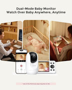 Momcozy Smart Baby Monitor with Camera & Audio, APP Control Motion & Cry Detection, Danger Zone Alert, 1080P Night Vision, 2 - Way Talk, Photo & Video Recording - LittleTreasures