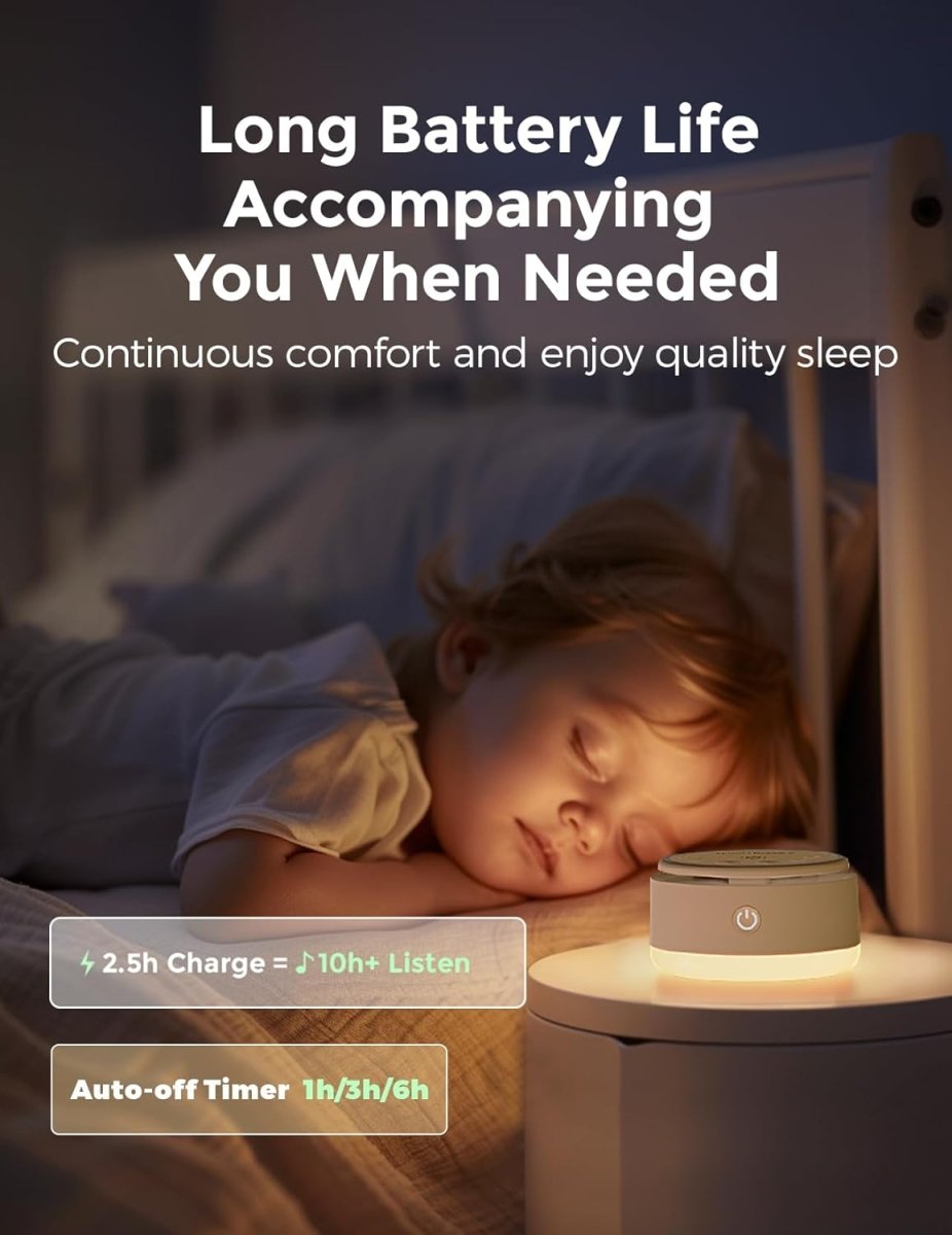 Momcozy Sound Machine for Baby - 20 Soothing Sounds & Touch Warm Light Portable White Noise for Kids & Adults for Sleeping Timer and Memory | Ideal Travel Companion & Nursery Must - Have - LittleTreasures