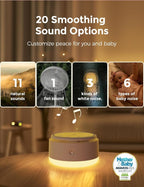 Momcozy Sound Machine for Baby - 20 Soothing Sounds & Touch Warm Light Portable White Noise for Kids & Adults for Sleeping Timer and Memory | Ideal Travel Companion & Nursery Must - Have - LittleTreasures