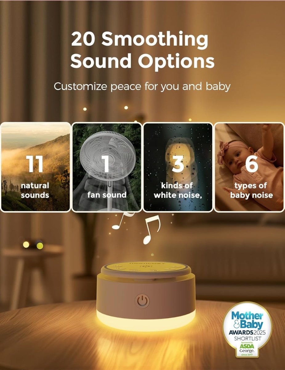 Momcozy Sound Machine for Baby - 20 Soothing Sounds & Touch Warm Light Portable White Noise for Kids & Adults for Sleeping Timer and Memory | Ideal Travel Companion & Nursery Must - Have - LittleTreasures