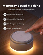 Momcozy Sound Machine for Baby - 20 Soothing Sounds & Touch Warm Light Portable White Noise for Kids & Adults for Sleeping Timer and Memory | Ideal Travel Companion & Nursery Must - Have - LittleTreasures