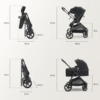 Mompush Wiz 2 - in - 1 Convertible Baby Stroller with Bassinet Mode, Foldable Infant Stroller with Reversible Seat and Large UPF 50+ Canopy - LittleTreasures