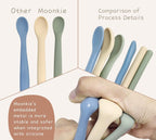 Moonkie Silicone Baby Spoons Set of 4, Two Sizes Feeding Spoon for First Stage 4+ Months, Baby Utensils with Case, Toddler Led Weaning Spoons, Bendable, Chewproof & Boil - Proof - LittleTreasures